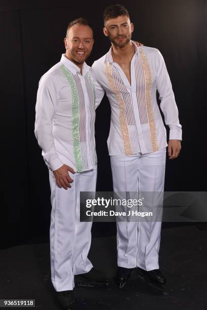 Daniel Whiston and Jake Quickenden attends the press launch photocall for the Dancing on Ice Live Tour at Wembley Arena on March 22, 2018 in London,...