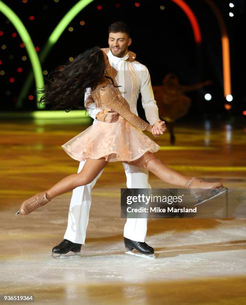 Jake Quickenden and Vanessa Bauer during the Dancing On Ice Live UK Tour launch at The SSE Arena, Wembley on March 22, 2018 in London, England.