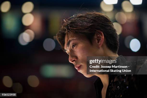 Keiji Tanaka of Japan competes in the Men's Short Program during day two of the World Figure Skating Championships at Mediolanum Forum on March 22,...