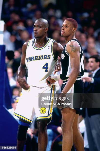 Chris Webber of the Golden State Warriors looks on circa 1994 at the Oakland Coliseum in Oakland, California. NOTE TO USER: User expressly...