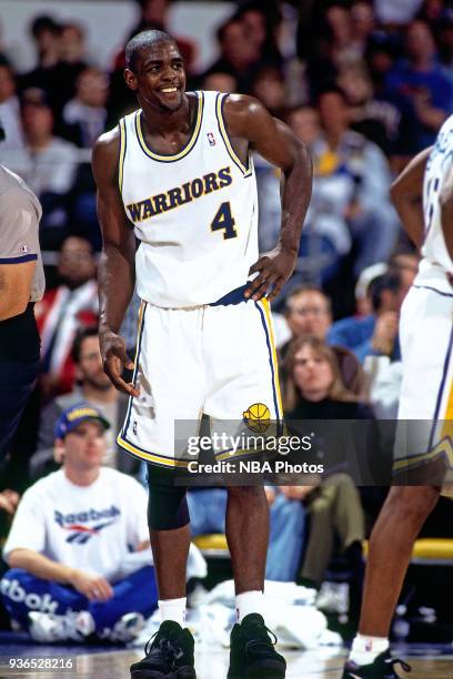 Chris Webber of the Golden State Warriors smiles circa 1994 at the Oakland Coliseum in Oakland, California. NOTE TO USER: User expressly acknowledges...