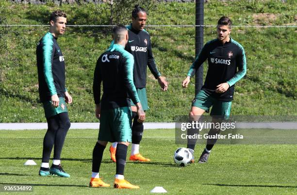 Milan and Portugal forward Andre Silva in action during Portugal National Team Training session before the friendly matches against Egypt and the...