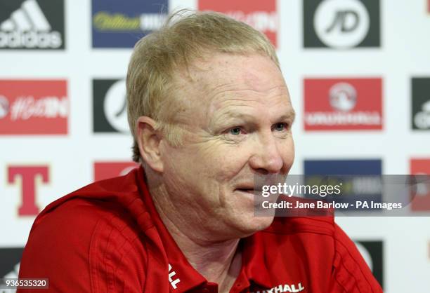 Scotland manager Alex McLeish during a press conference at Hampden Park, Glasgow.