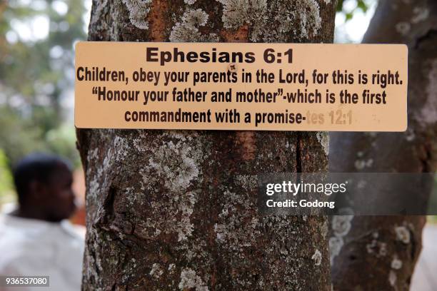 St Paul's anglican cathedral, Namirembe, Kampala. Scriptures. Uganda.