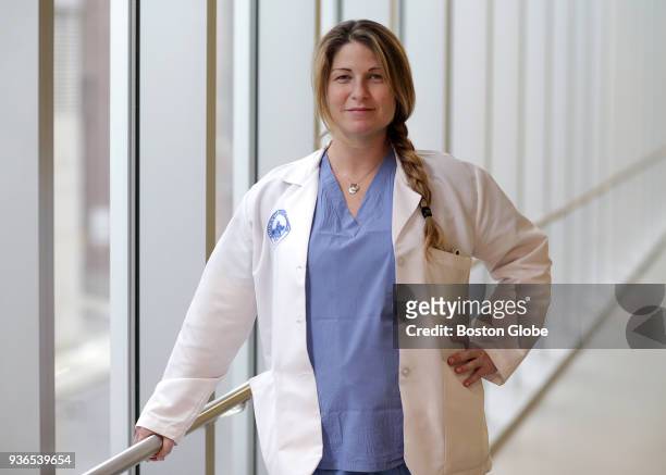 Dr. Cornelia Griggs, a chief resident in general surgery at Massachusetts General Hospital in Boston, poses for a portrait on March 21, 2018. She has...
