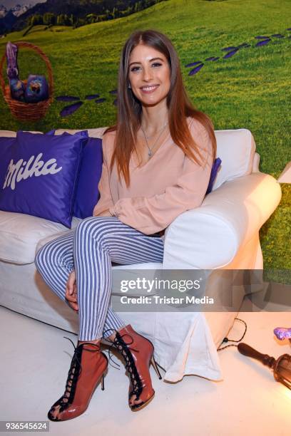 Cathy Hummels during the Milka Osterbrunch at Studio Lassen on March 22, 2018 in Hamburg, Germany.