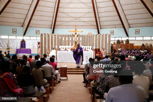 Sunday mass in Mulago catholic church. Uganda.