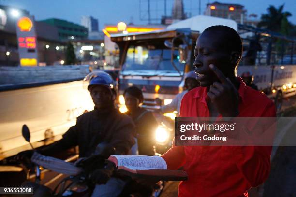 Evangelical christian preaching in a street of Kampala. Uganda.