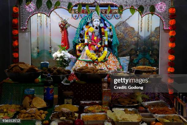 Shree Hindu temple, Leicester. Diwali offerings. United kingdom.