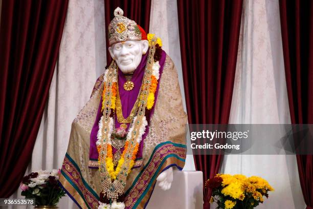 Shirdi Sai Baba temple, Leicester. Shirdi Sai Baba murthi. United kingdom.