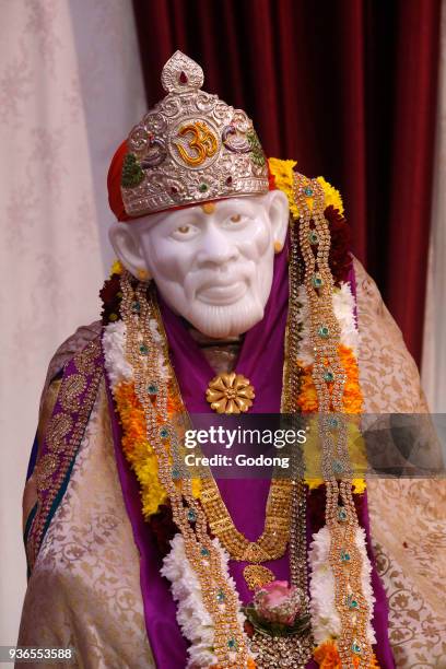 Shirdi Sai Baba temple, Leicester. Shirdi Sai Baba murthi. United kingdom.