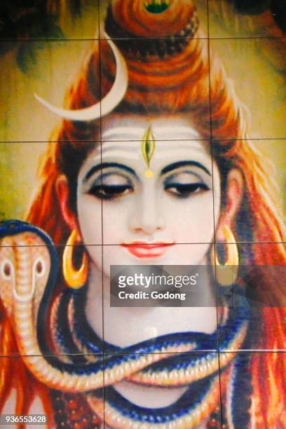Shree Hindu temple, Leicester. Shiva mosaic. United kingdom.