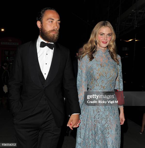 James Middleton and Donna Air attend the British Heart Foundation Roll Out The Red Ball at Park Lane Hotel on February 10, 2015 in London, England.