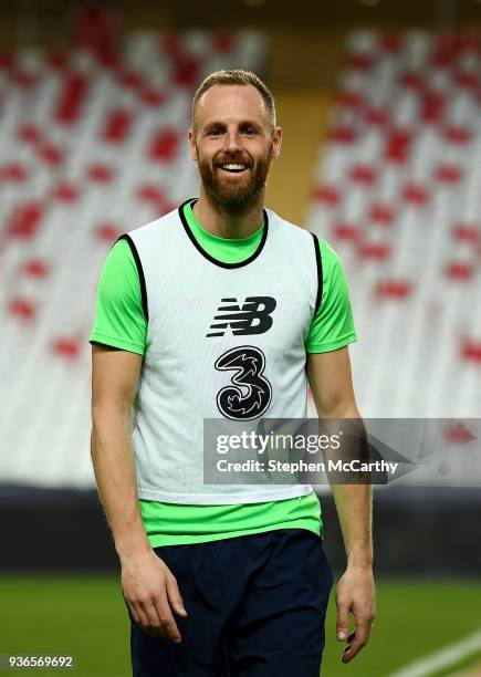 Antalya , Turkey - 22 March 2018; David Meyler during a Republic of Ireland training session at Antalya Stadium in Antalya, Turkey.