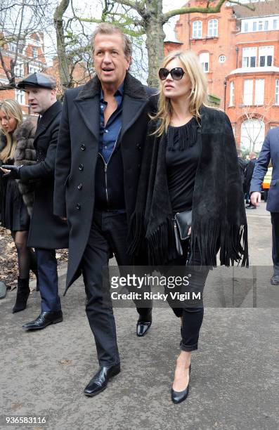 Kate Moss and Mario Testino attend the Burberry Prorsum show a/w 2015 during London Fashion Week on February 23, 2015 in London, England.