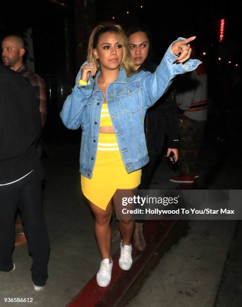 Dinah Jane is seen on March 21, 2018 in Los Angeles, California.