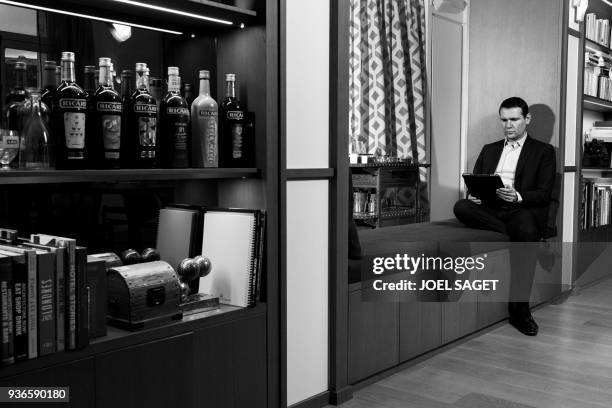 Alexandre Ricard, grandson of Paul Ricard and the head of French spirits and wine company Pernod-Ricard, poses during a photo session at his home in...