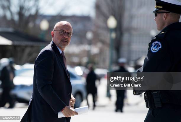 Rep. Ted Deutch, D-Fla., walks up the House steps for the final vote of the week on Thursday, March 22, 2018. Congress headed home for the two-week...