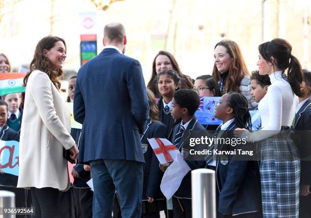 Prince William, Duke of Cambridge and Catherine, Duchess of Cambridge visit SportsAid to undertake engagements celebrating the Commonwealth at the...