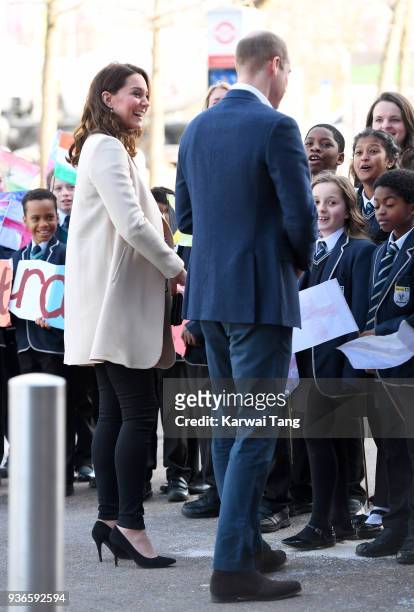 Prince William, Duke of Cambridge and Catherine, Duchess of Cambridge visit SportsAid to undertake engagements celebrating the Commonwealth at the...