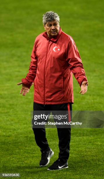 Antalya , Turkey - 22 March 2018; Turkey head coach Mircea Lucescu during a training session at Antalya Stadium in Antalya, Turkey.