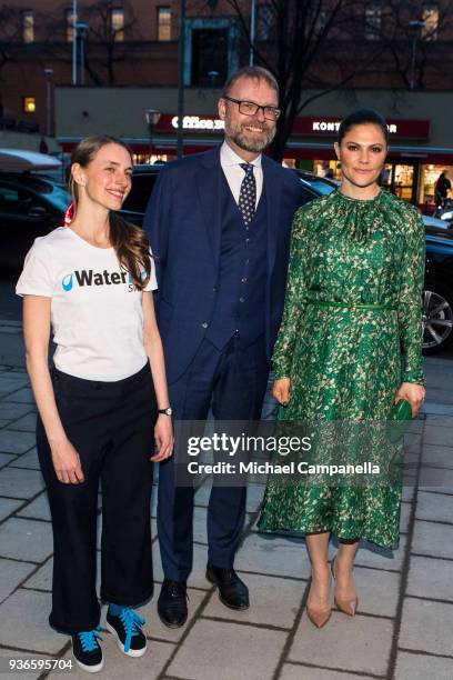 Crown Princess Victoria of Sweden attends a seminarium "A conversation about water" hosted by the organization WaterAid and is greeted by WaterAid...