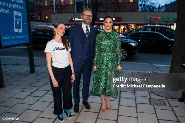 Crown Princess Victoria of Sweden attends a seminarium "A conversation about water" hosted by the organization WaterAid and is greeted by WaterAid...