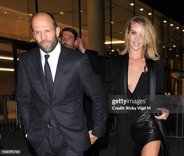 Jason Statham and Rosie Huntington-Whiteley attend the ELLE Style Awards 2015 held at the Sky Garden on February 24, 2015 in London, England.