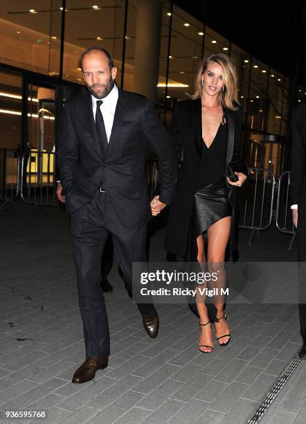 Jason Statham and Rosie Huntington-Whiteley attend the ELLE Style Awards 2015 held at the Sky Garden on February 24, 2015 in London, England.