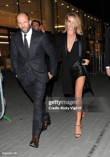 Jason Statham and Rosie Huntington-Whiteley attend the ELLE Style Awards 2015 held at the Sky Garden on February 24, 2015 in London, England.