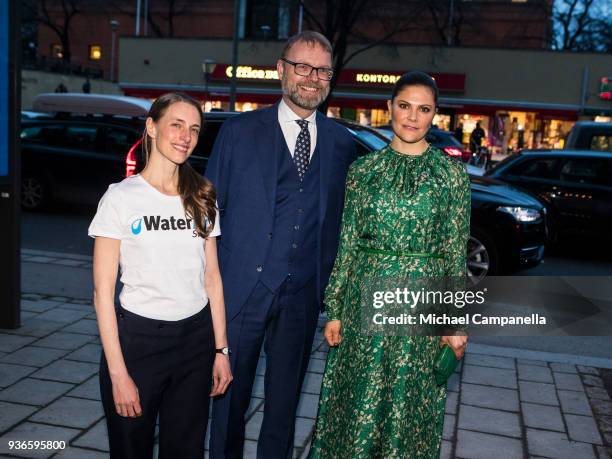 Crown Princess Victoria of Sweden attends a seminarium "A conversation about water" hosted by the organization WaterAid and is greeted by WaterAid...