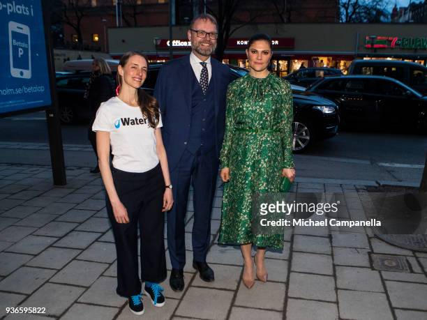 Crown Princess Victoria of Sweden attends a seminarium "A conversation about water" hosted by the organization WaterAid and is greeted by WaterAid...