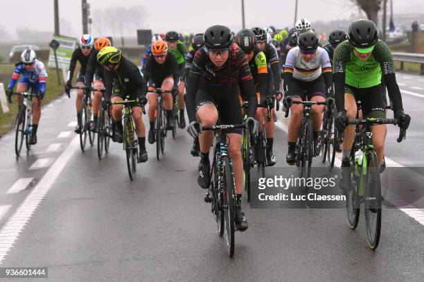 Christa Riffel of Germany and Team Canyon SRAM Racing / Car / during the 1st 3 Days De Panne 2018 Women's race a 151,7km race from Brugge to De Panne...