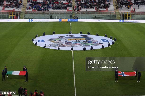 General view of the international friendly match between Italy U21 and Norway U21 at Stadio Renato Curi on March 22, 2018 in Perugia, Italy.