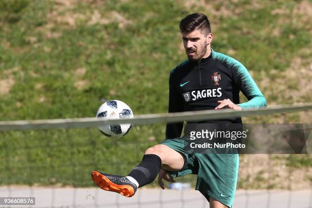 Portugal defender Luis Neto during training session at Cidade do Futebol training camp in Oeiras, outskirts of Lisbon, on March 22, 2018 ahead of the...