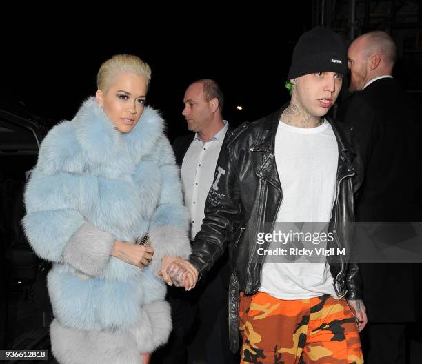 Rita Ora and Richard Hilfiger attend a party at Annabel's club in Mayfair on February 26, 2015 in London, England.