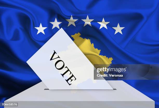 election in kosovo - voting at the ballot box - national voter registration stock illustrations