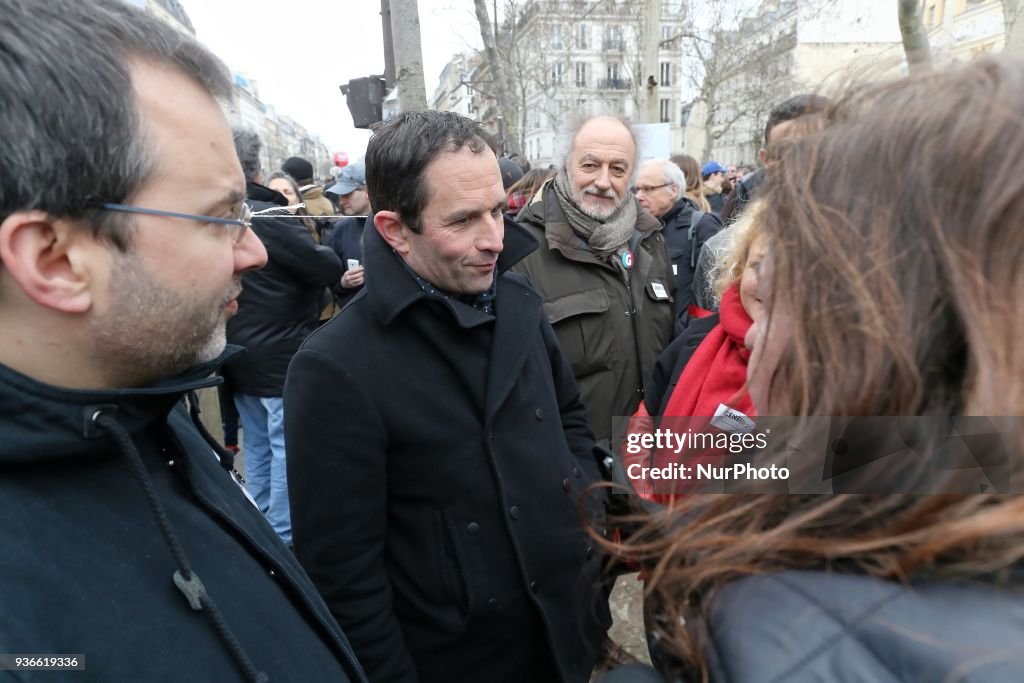 Demonstration of railway workers in Paris