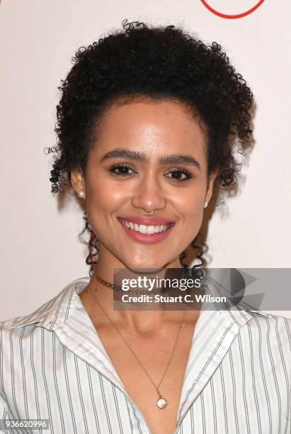 Nathalie Emmanuel attends the La Traviata VIP performance at London Coliseum on March 22, 2018 in London, England.