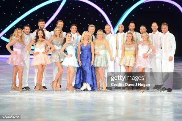 Front row - Alex Murphy, Vanessa Bauer, Donna Air, Ale Izquierdo, Jayne Torvill, Cheryl Baker, Brianne Delcourt and Alexandra Schauman back row - Kem...