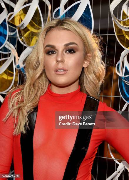 Tallia Storm attends the Wrangler Revival Blue & Yellow event at Poland Street Car Park on March 22, 2018 in London, England.