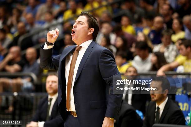 Xavi Pascual, Head Coach of Panathinaikos Superfoods Athens in action during the 2017/2018 Turkish Airlines EuroLeague Regular Season Round 28 game...