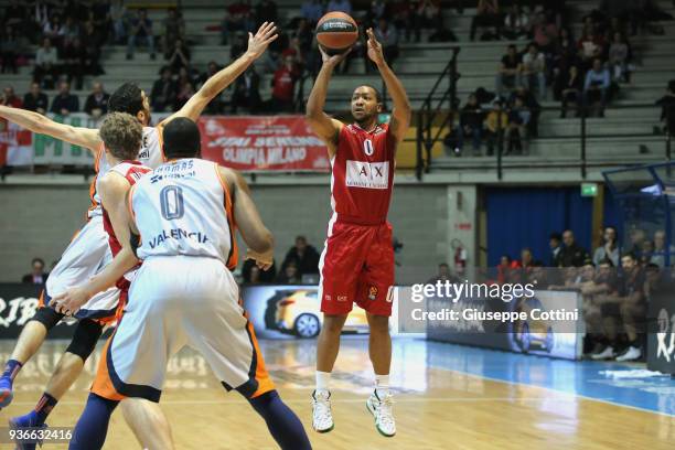 Andrew Goudelock, #0 of AX Armani Exchange Olimpia Milan in action during the 2017/2018 Turkish Airlines EuroLeague Regular Season Round 28 game...