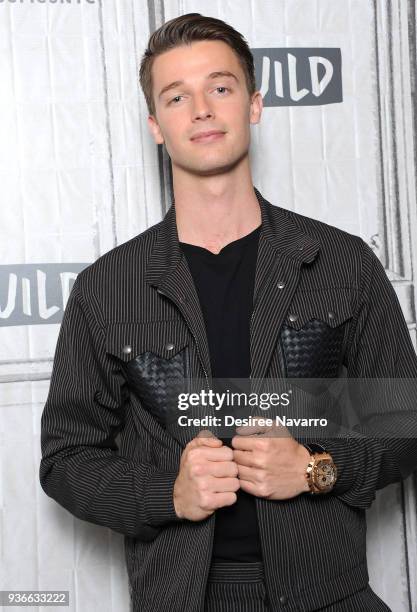 Actor Patrick Schwarzenegger visits Build Series to discuss the film 'Midnight Sun' at Build Studio on March 22, 2018 in New York City.