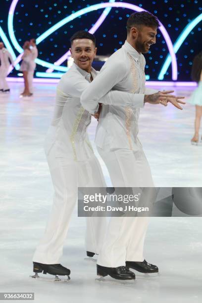 Ray Quinn and Jake Quickenden attend the press launch photocall for the Dancing on Ice Live Tour at Wembley Arena on March 22, 2018 in London,...