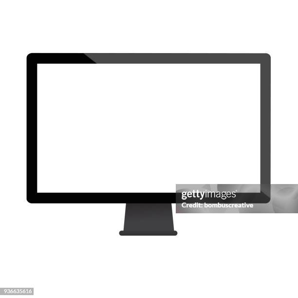 computer desktop - plasma screen office stock illustrations