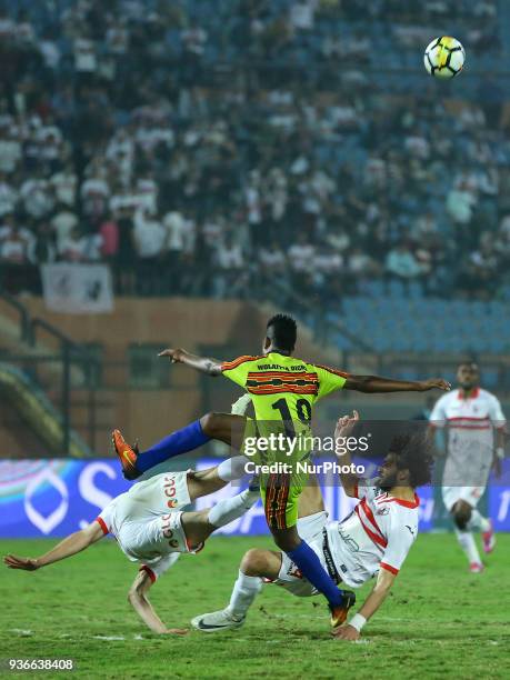 Football match between Zamalek SC vs Wolaita Dicha during African Confederation Cup 2018, in Cairo, on March 18, 2018. The Ethiopian debutants...