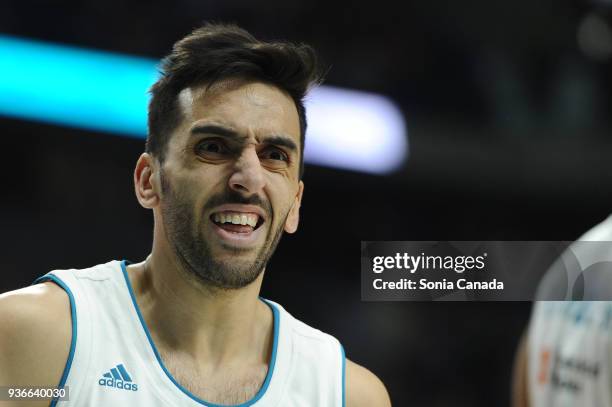 Facundo Campazzo, #11 center of Real Madrid during the 2017/2018 Turkish Airlines Euroleague Regular Season Round 28 game between Real Madrid v...