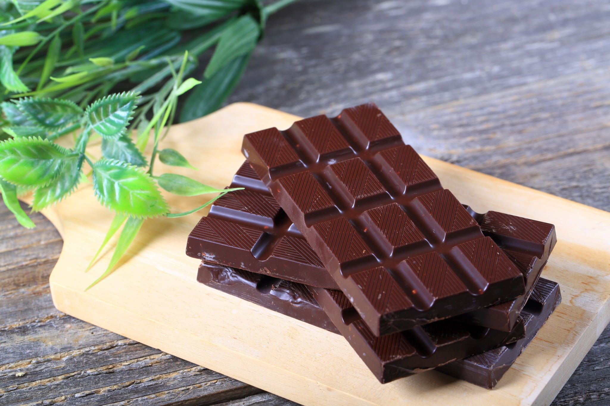 dark chocolate on wood dark chocolate on wood
