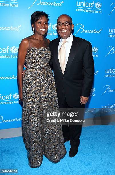 Deborah Roberts and Al Roker attend the 2009 UNICEF Snowflake Ball at Cipriani 42nd Street on December 2, 2009 in New York City.